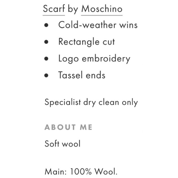 🆕🔥AUTHENTIC MOSCHINO WOOL SCARF🔥🆕 - Picture 11 of 12